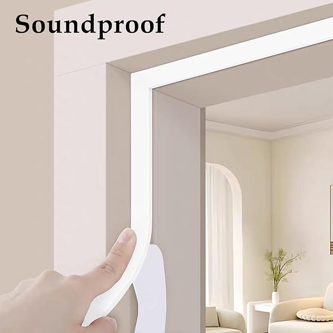 Weather Stripping Door Seal White,Self Adhesive Foam Tape,Window Insulation Weatherproof Gasket Tape for Doors and Windows,1.18 Inch Wide X 1/4 Inch Thick,Total 16.4 Feet Long