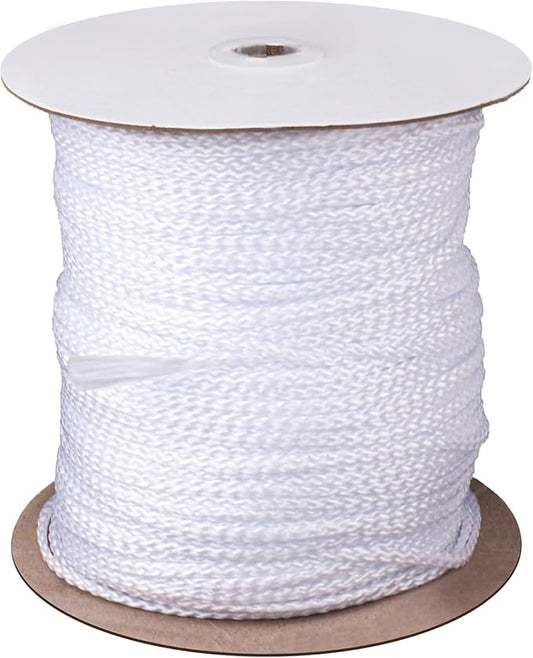 1/8 Inch White Polyester Rope - 500 Foot White Low Stretch Polyester Rope for Hiking, Kayaking, Tarps, Camping