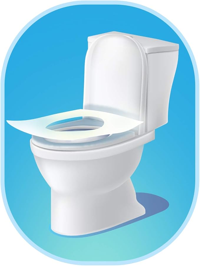 Rockland Guard Toilet Seat Cover - Flushable & Disposable Toilet Seat Cover for Bathroom - Road Trip Accessories & Travel Essentials for Kids & Adults - 20 Resealable Packs with 10 Sheets - 200-Count