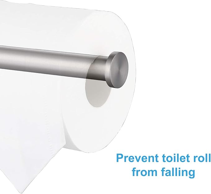 TASTOS Toilet Paper Holder SUS304 Stainless Steel Round Size Brushed Nickel 2 Pack