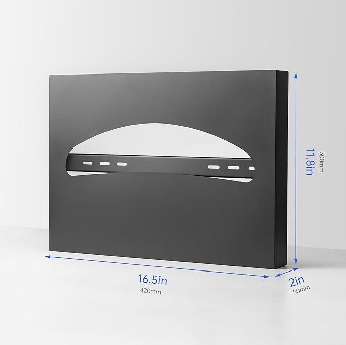 Toilet Seat Cover Dispenser Wall Mounted Stainless Steel Matte Black