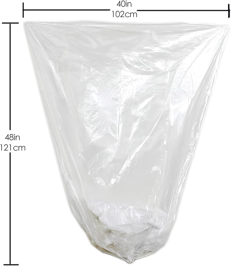 TYPLASTICS 40-45 Gallon Clear Trash Can Liners - 40" x 48" – High Density Garbage Bags - Case of 250 – Multipurpose for Office, Outdoor, Recycling, Industrial and Commercial