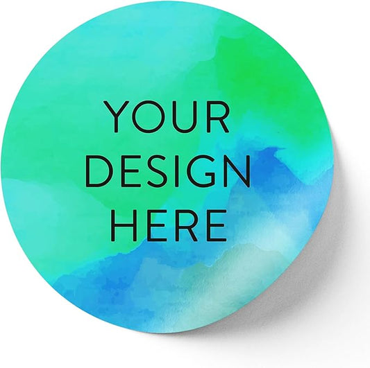 100 Custom Vinyl Stickers - Upload Your own Image, Text, Design, Logo - Personalized Logo Labels for Handmade, Packaging, Bottle, Jars, Candle, Brand Stickers (Blue Green, 4x4)