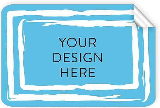 100 Custom Vinyl Stickers - Upload Your own Image, Text, Design, Logo - Personalized Logo Labels for Handmade, Packaging, Bottle, Jars, Candle, Brand Stickers (Blue Swirls, 3x2)