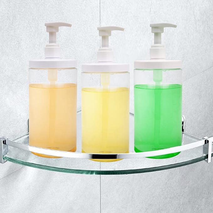 Cosywell Pump Bottle Dispenser Plastic Pump Bottles Refillable Bottles Wide Mouth Jar Style Empty Pump Bottles Bathroom Shower Containers for Lotion Shampoo Conditioner (White, 3X 1000ml)