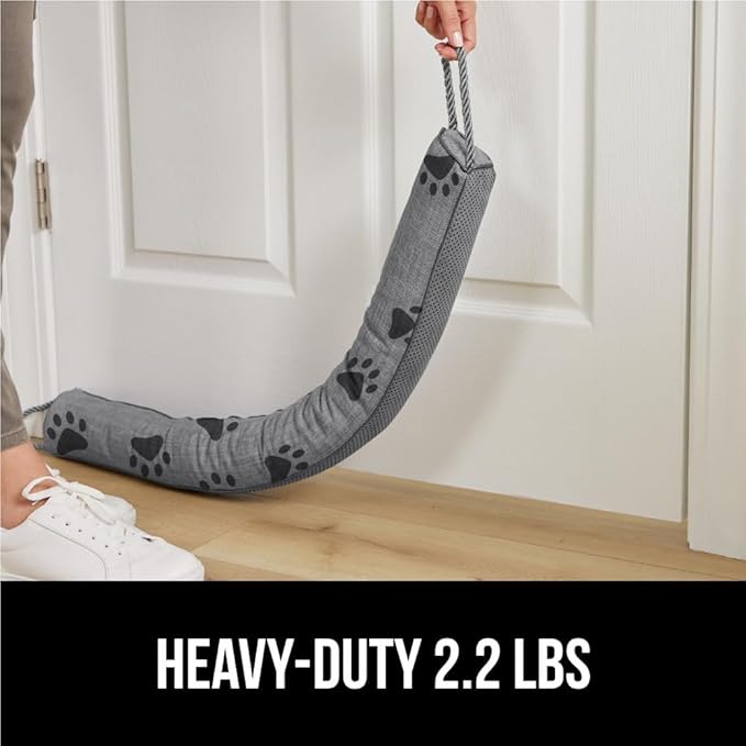 GORILLA GRIP Door Draft Stopper for Bottom of Doors, Weather Stripping Seal Blocks Hot Air, Noise, Bugs, Keeps Cold AC in, Sound Proofing Easy Install Gap Filler, Home Essentials, 32 Inch, Paws