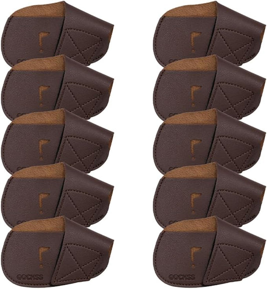 I Golf Iron Headcovers 10pcs PU Fit Both Right-Handed Clubs Golf Club Protector for Titleist Callaway Ping Taylormade Fit More Brands Golf Iron.