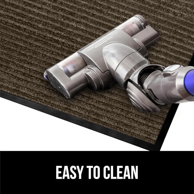 GORILLA GRIP Traffic Guard Door Mat, Heavy Duty Welcome Mats, Commercial Office Space Doormat, Waterproof, Fade Resistant, Strong Rubber Backing, Low Profile, Shoe and Boot Scraper, 29x17, Brown