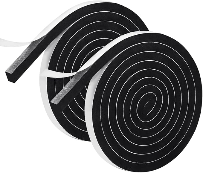 Weather Stripping Door Seal, 1/2 Inch Wide X 3/8 Inch High Density Foam Tape Weather Strip for Door and Window Insulation, Single Side Door Sealer Total 13FT