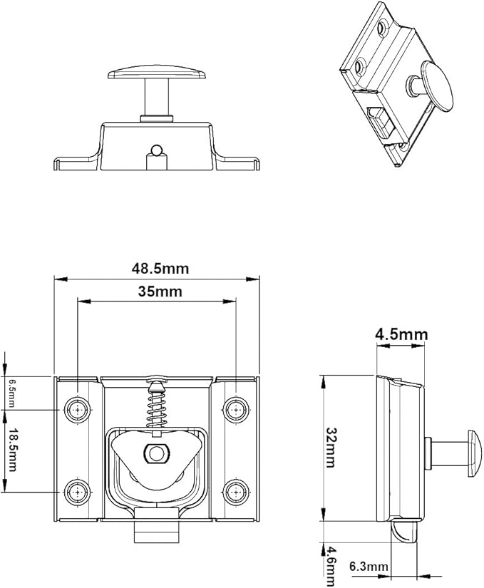 QCAA Oval Turn Cabinet Latch, for Cupboard & Other Furniture, Small, Antique Copper, Made in Taiwan, 1 Pack