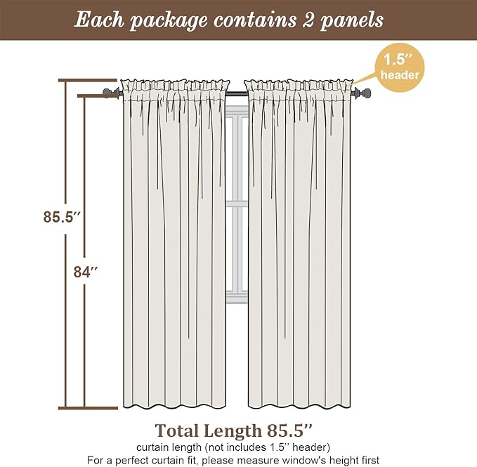 Chyhomenyc Light Pink Sheer Curtains 84 Inch Length 2 Panels, Light Filtering Cute Voile Pink Window Curtain Drapes for Girls Room，Each 42Wx84L Inches