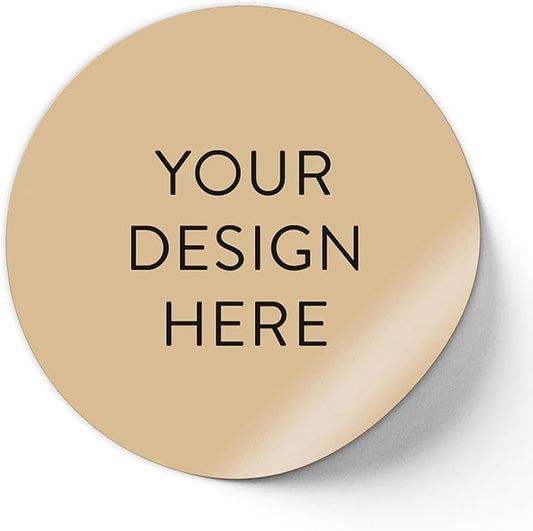 100 Custom Vinyl Stickers - Upload Your own Image, Text, Design, Logo - Personalized Logo Labels for Handmade, Packaging, Bottle, Jars, Candle, Brand Stickers (Brown, 1x1)