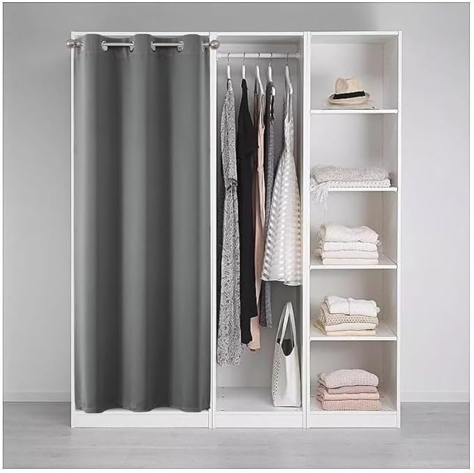 Joydeco Custom Size Door Curtain, Closet Door Curtain - Light Grey