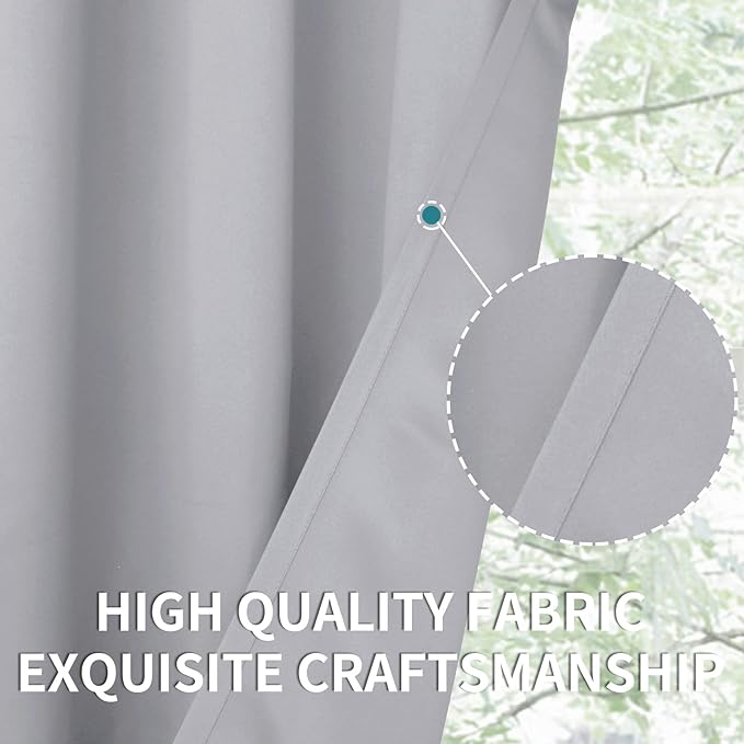 BGment Small Window Curtains 30 Inches Length for Kitchen Over Sink - Rod Pocket Short Drapes for Cafe Bathroom Basement RV Camper Privacy Decorative, Light Grey, 2 Panels, 29 x 30 Inch