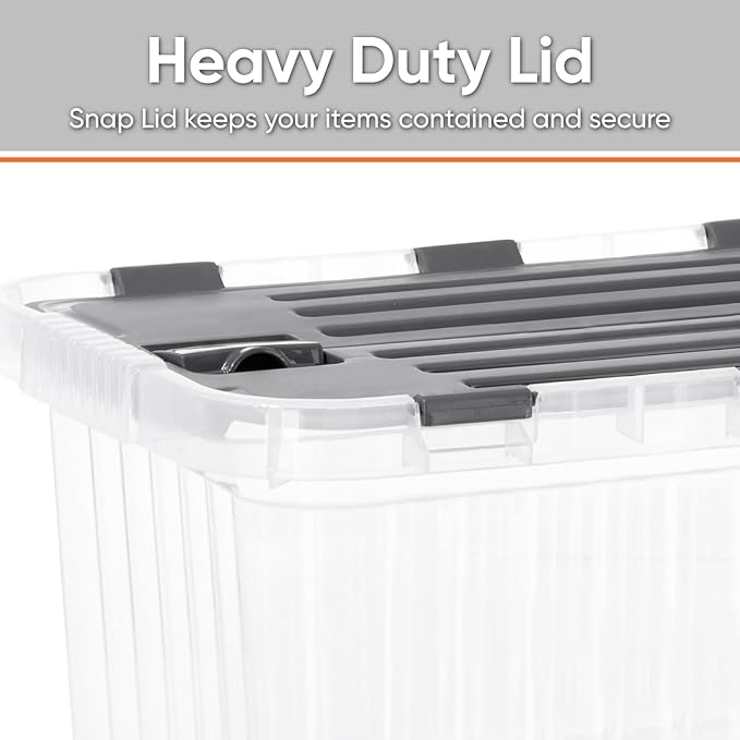 Superio 26 L Deep Storage Container with Hinged Lid (4 Pack)