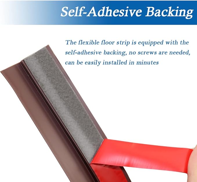 Floor Transition Strip Self Adhesive Carpet & Flooring Transitions Edging Trim Strip PVC Threshold Transitions Suitable for Threshold Height Less Than 5mm (3.3Ft, Black Walnut)