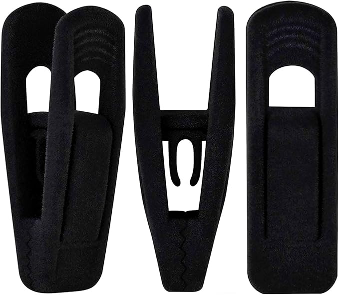 Black Velvet Hangers Clips 40 PCS, Pants Hangers Velvet Clips Easily Add to Velvet Hanger, Skirt Suit Pants Clothes Velvet Hangers, Baby Kids Hangers Clips