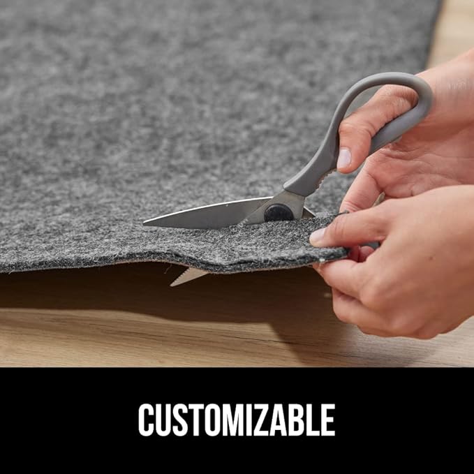GORILLA GRIP Felt and Natural Rubber Stay in Place Slip Resistant Rug Pad, 1/8in Thick, 2x3 FT Protective Padding Under Area Rugs, Cushioned Gripper Pads, Carpet Runners, Hardwood Floors Protection