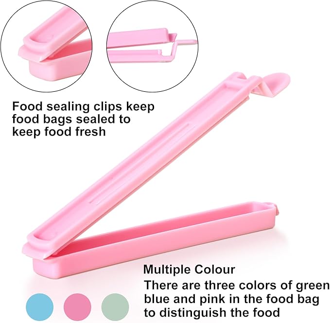 40 PCS Sealing Clip Bag Plastic Bag Chip Clips Large Size Food Bag Clips for Food Storage Kitchen and Home (5.9in x20, 4.72in x20)