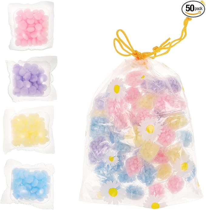 Artibetter Laundry Scent Booster Beads 50pcs In-Wash Fragrance Booster Laundry Freshener Beads Fabric Softener for Washer (Mixed Color)