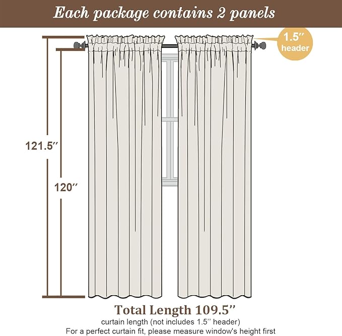 Chyhomenyc Extra Long Sage Green Sheer Curtains 120 Inches Long 2 Panels, Light Filtering Green Curtains for Living Room, Soft Gentle Voile Rod Pocket Bedroom Window Drapes, 59Wx120L Inch, 10FT, 2PCS