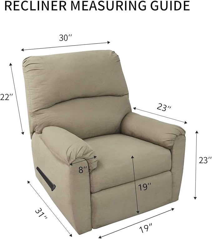 PureFit Reversible Quilted Sofa Cover, Water Resistant Slipcover Furniture Protector, Washable Couch Cover with Non Slip and Elastic Straps for Kids, Dogs, Pets (Small Recliner, Chocolate/Beige)