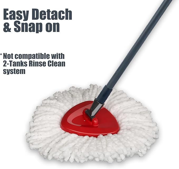 Mop Replace Head [ 3 Pack ] Mop Refills Compatible with Triangle Spin Mop, Made of Microfiber, Deep Cleaning Machine Washable and Easy-to-Replace