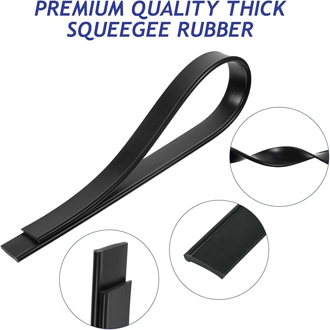 Boao 4 Pieces Replacement Squeegee Rubber 18 Inch Refill Silicone Replacement Rubber Squeegee for Windows, Glass, Shower Doors