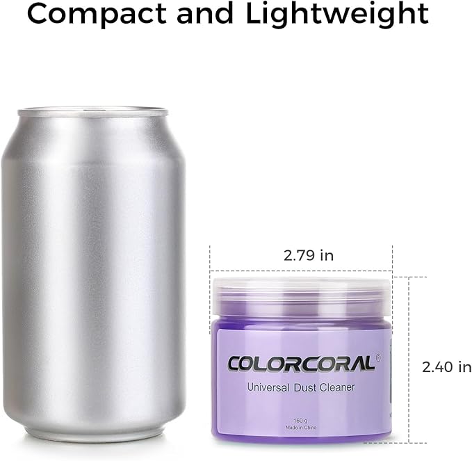 COLORCORAL Cleaning Gel for Car Universal Gel Cleaner Auto Detailing Car Vent Keyboard Cleaning Putty Car Interior Cleaner Dashboard Dust Remover Putty Auto Duster Cleaning Kit 160G - Purple