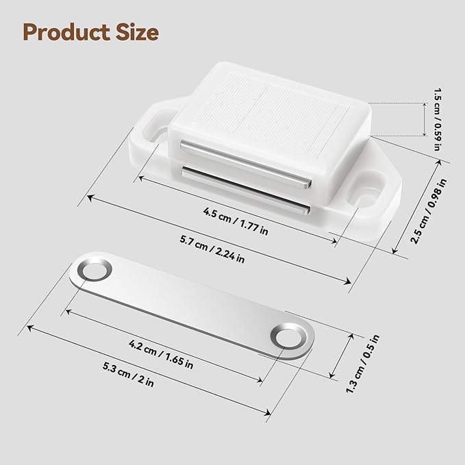 Cabinet Magnetic Catch Door Latch 30LB for Kitchen Drawer Magnets to Stay Closed Magnetic Catch Closet for Drawer（White 6 Pack）