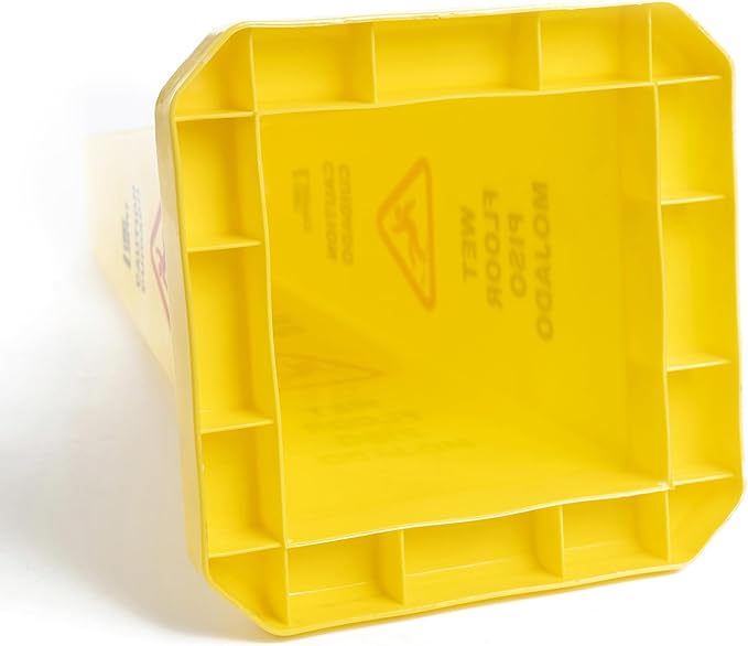 MATTHEW CLEANING 6 Packs 36” Caution Wet Floor Safety Cones for Indoors and Outdoors,Bright Yellow Caution Wet Floor Sign,4-Sided Bilingual Signs,Avoid Fall & Slip Accident