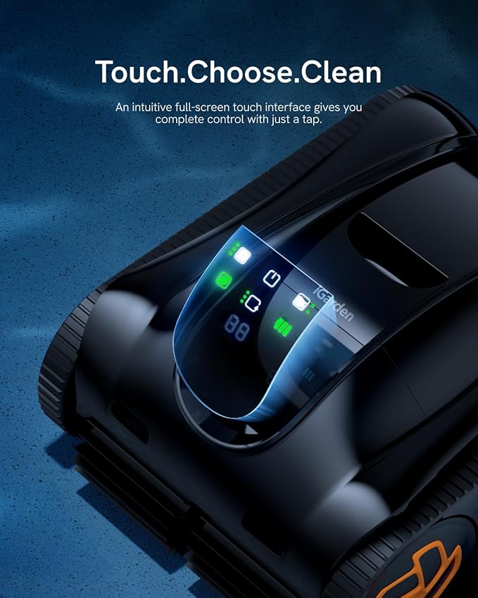 (2025 Upgrade) iGarden Pool Cleaner K60, 6H Cordless Robotic Pool Vacuum for Inground & Above Ground Pools, AI Timer, Smart Navigation, Floor, Walls&Waterline Scrubber, Touchscreen, Auto-Parking