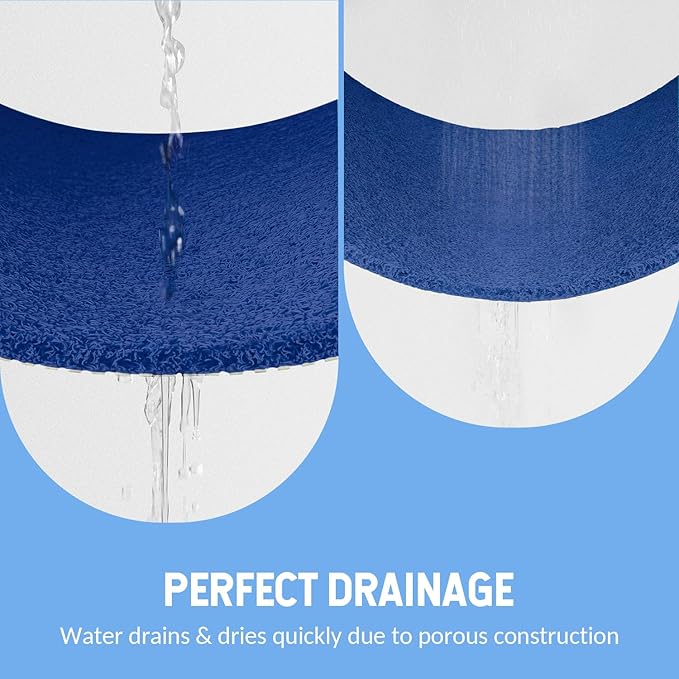 Non-Slip Bathtub Mat, Anti Slip Shower Mat, Fast Drying Bathtub Mats, Foot Scrubber Mat, Anti Slip Mat for Tub, Floor, Bathroom, Kitchen, Home, Hotel (Navy Blue 40"×16")