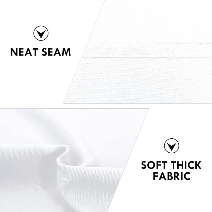 DWCN White Curtains for Living Room Thermal Insulated, 50% Light Blocking Curtains for Bedroom, Dining Room Window, W 42x L 84 Inch, Set of 2 Rod Pocket Curtain Panels