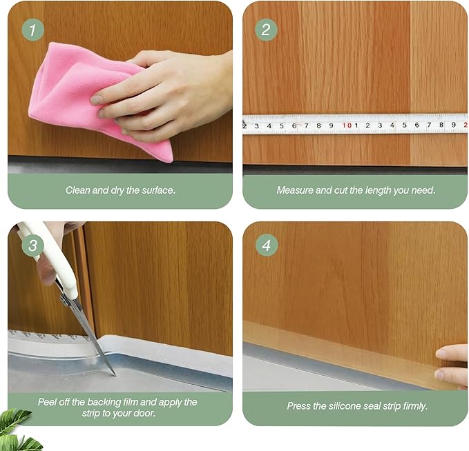 Silicone Weather Stripping Door Seal Strip, 16.4 Feet Self Adhesive Sealing Sticker Sealing Tape for Door Draft Stopper Adhesive for Doors Windows Shower Glass Gaps (Black, Width 25mm)