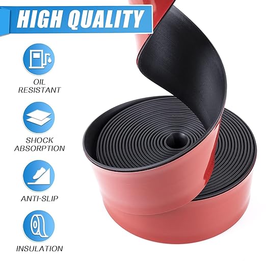 Neoprene Rubber Strips Self Adhesive Sheets, Rolls & Strips with Adhesive Backing Rubber Pads Self Stick Seal Gasket Sticky Back for Matting Padding - 2" Wide x 1/16" Thick x 15' Long