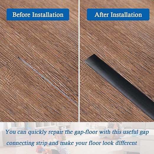 Floor Transition Strip Self Adhesive Floor Cover Strips Laminate 3" Wide Vinyl Flat Divider Transitions (7.5cm, 3.3Ft, Black)