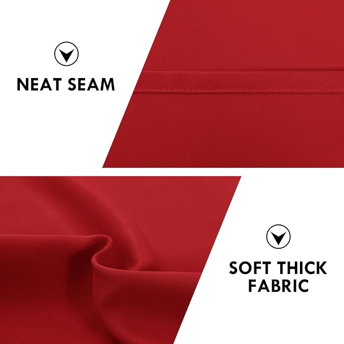 DWCN Christmas Blackout Curtains for Bedroom – Thermal Insulated Energy Saving Drapes for Living Room, Red, W 38 x L 84 Inch, Set of 2 Rod Pocket Curtain Panels