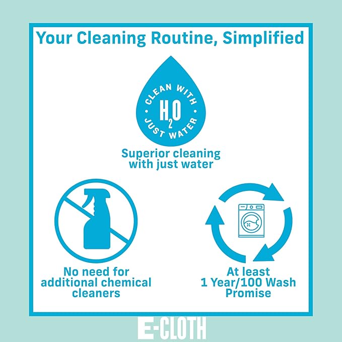 E-Cloth Reusable Paper Towel Replacement Cloth, Premium Microfiber Cleaning Cloths Ideal for Cleaning Up Spills on Countertops, Alternative to Paper Towels, 100 Wash Guarantee, 4 Count