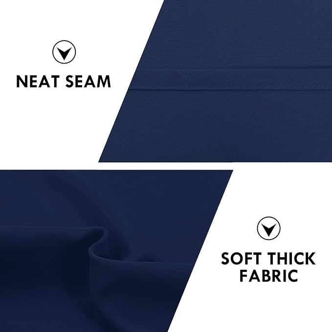 DWCN Navy Blue Blackout Curtains for Living Room 84 Inch Length 2 Panels Set Window Drapes Thermal Insulated Room Darkening Rod Pocket Curtains for Kids Boys Room (W38 x L84 Inch, Navy Blue)