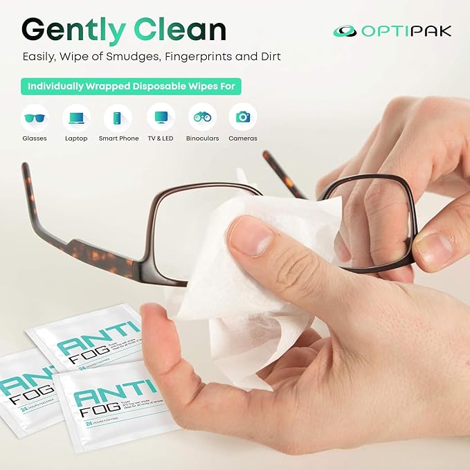 Anti Fog Wipes for Glasses, Binoculars, Face Shields, Ski Masks or Swim Goggles | Pre-Moistened Cleaning Antifog Lens Wipes for Eyeglasses and Defogger for Glasses (350 Count)
