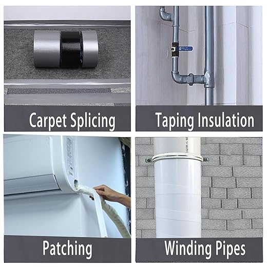 2Pack Duct Tape Heavy Duty Single Sided, Strong Adhesive High Strength, Waterproof Mesh Tape for Indoor Outdoor Repairing Sealing Bonding, Easy Use Hand Tearable, 1.57 Inch x 33 Feet, White