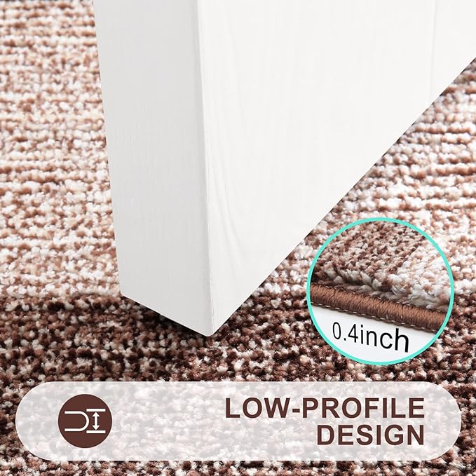 Kitinjoy Indoor Outdoor Door Mat, 59x24 Non-Slip Absorbent Dirt Trapper, Low-Profile Washable Inside Entrance Front Floor Mat, Sturdy Soft Entry Doormats for Entryway, Brown