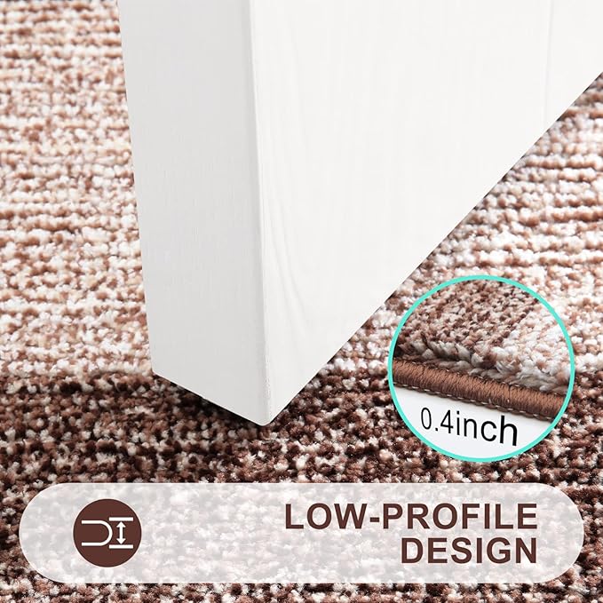 Kitinjoy Indoor Outdoor Door Mat, 30x17 Non-Slip Absorbent Dirt Trapper, Low-Profile Washable Inside Entrance Front Floor Mat, Sturdy Soft Entry Doormats for Entryway, Brown