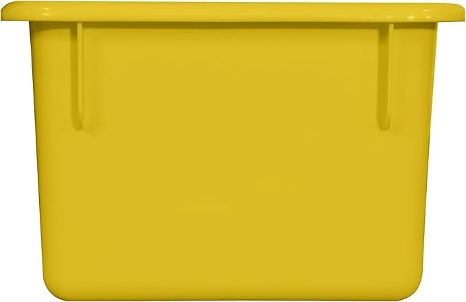 Wood Designs Cubby Storage Bin, Heavy Duty Plastic Containers for Kids Yellow Cubby Tray Set of 20