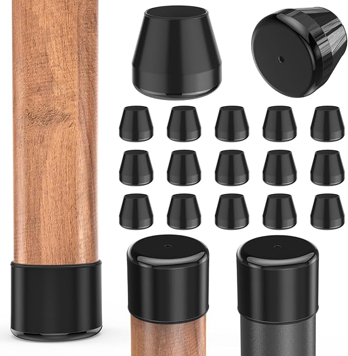 Furniture Sliders,24 PCS Chair Leg Sliders for Carpet, Furniture Movers Sliders, Carpet Chairs Furniture Glides, Floor Protectors, Carpet Moving Sliders Easily Move. (Black-Round Fit:1.2-1.6")