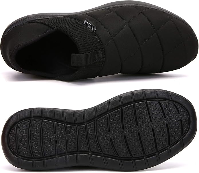 KUBUA Slippers for Men and Womens Indoor House Shoes Plush Slip on Outdoor Garden Loafers