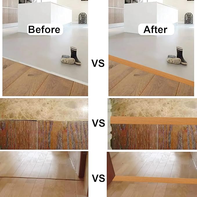Floor/Door Flat Transition Strip & Self-Adhesive Vinyl Edge Trim - Laminate Gap Covering Joining Strip