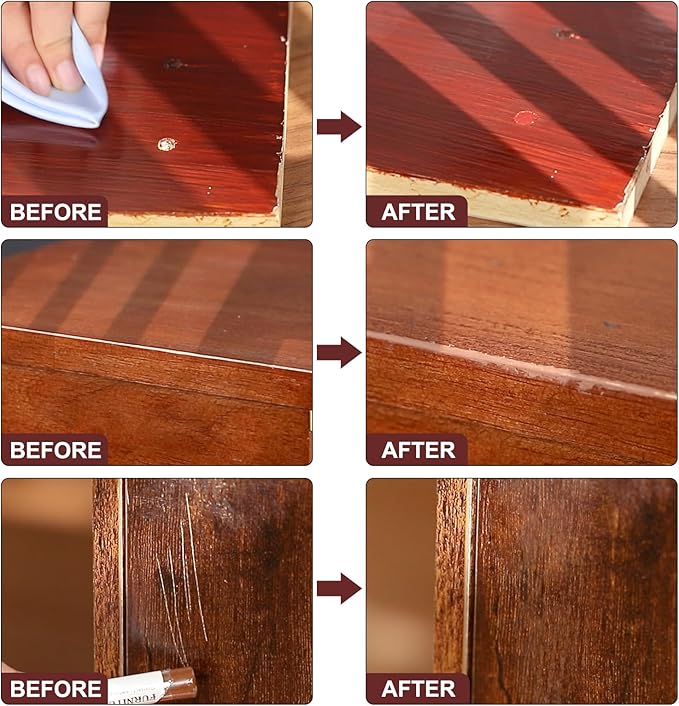SEISSO Furniture Repair Crayon, 6 Pcs - Wood Filler Sticks, Scratch Repair Wax, Furniture Marking Repair - Scratch, Cracks, Hole, Table, Wood Floor, Guitar, Covering, Instrument Fill Sticks-White