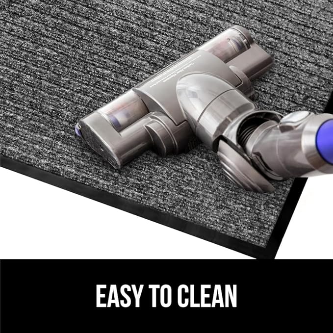 GORILLA GRIP Traffic Guard Door Mat, 2 Pack, Heavy Duty Waterproof Doormat, Commercial Office Space Welcome Mats, Stain and Fade Resistant, Low Profile, Strong Rubber Backing, 35x23, Light Gray